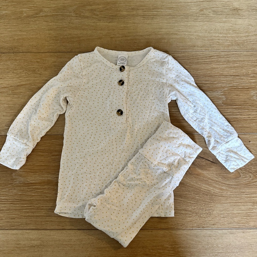 Lou Lou & Co Yellow Polka Dot Pajamas | 12-24 months